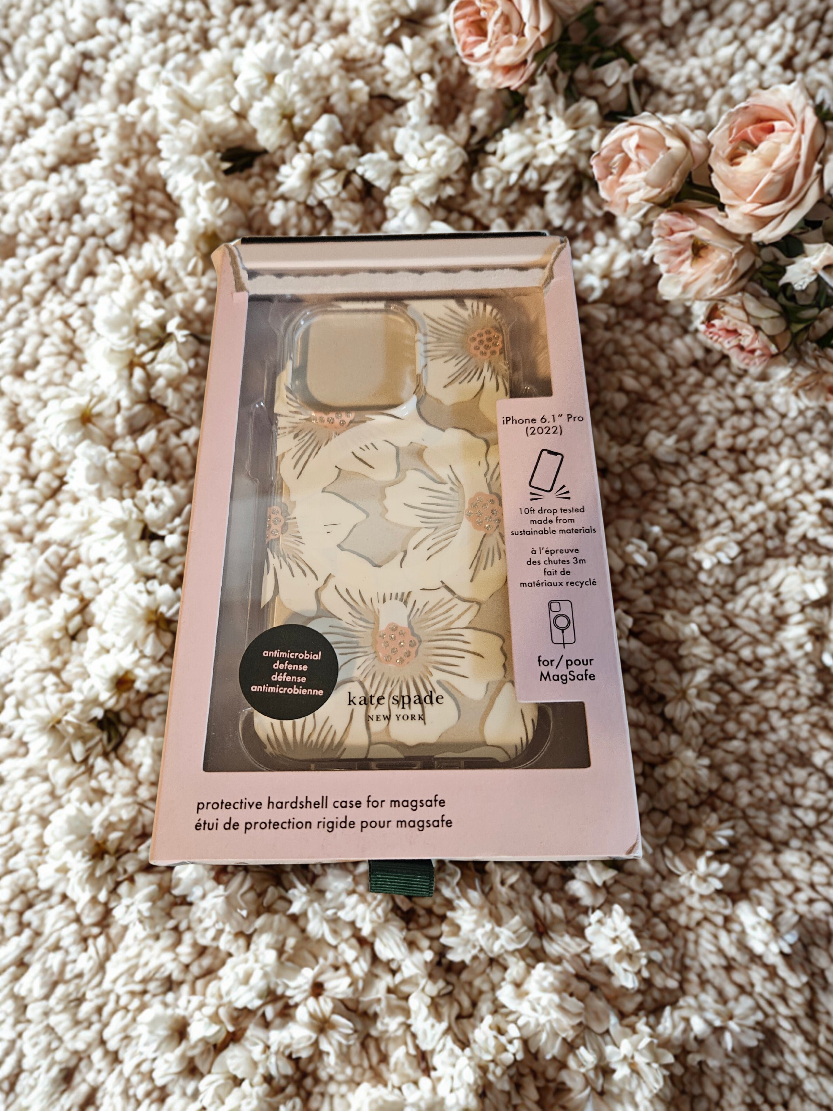 Kate Spade Hollyhawk Floral iPhone 15 Pro Max case with MagSafe - Box Open