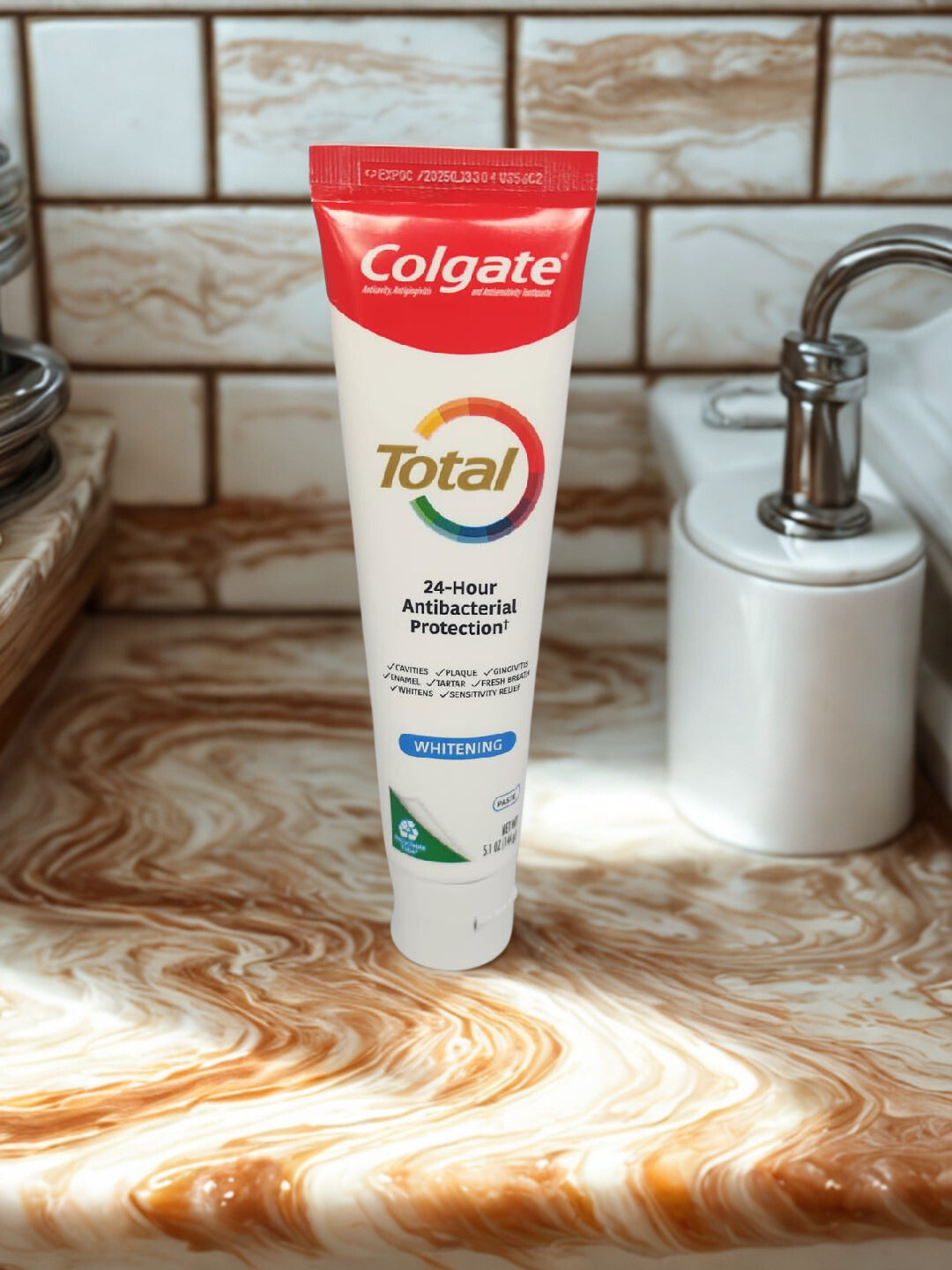 Colgate Total 24 HR Bacterial Protection Whitening Toothpaste - 5.1 oz.