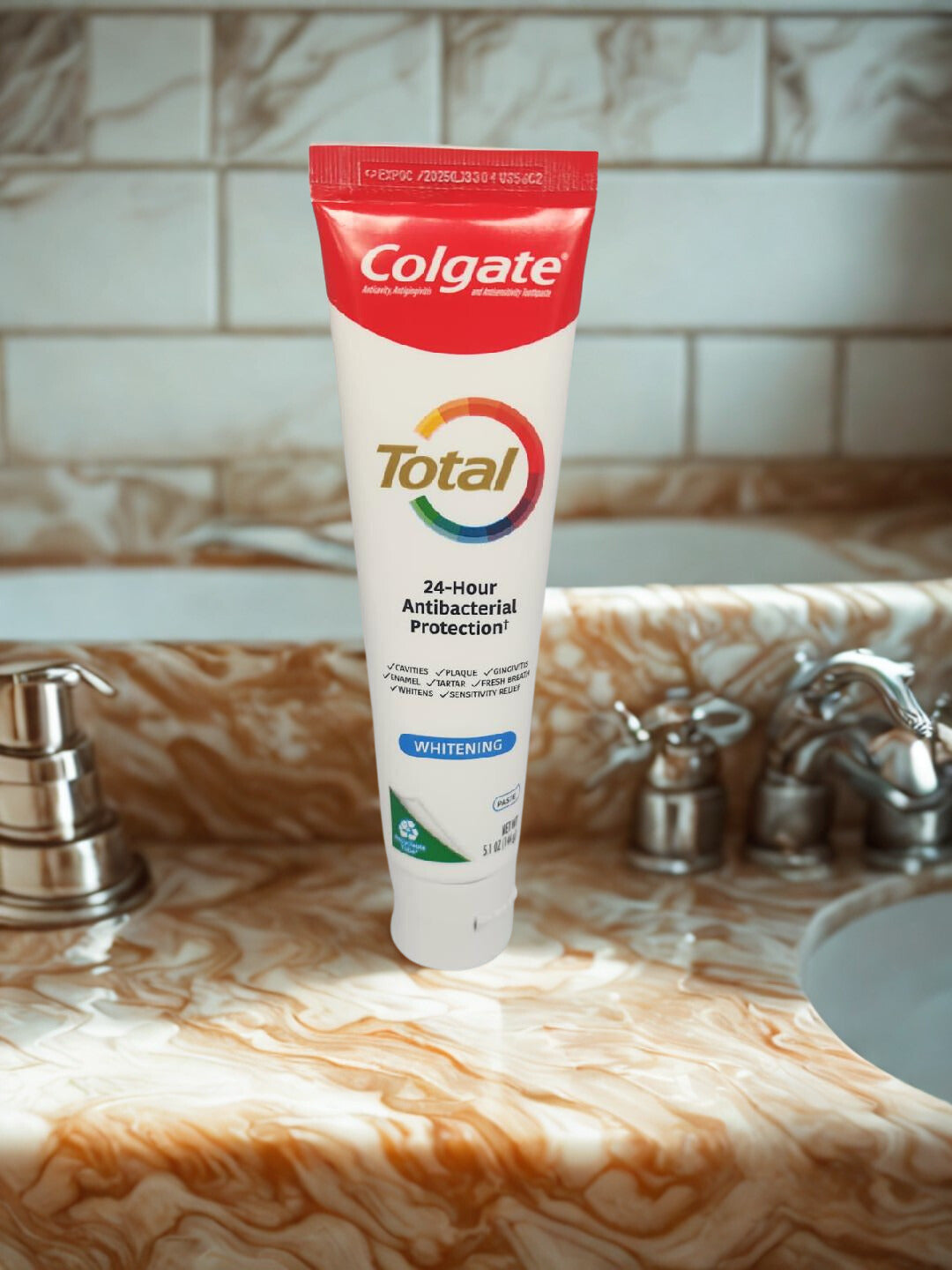 Colgate Total 24 HR Bacterial Protection Whitening Toothpaste - 5.1 oz.