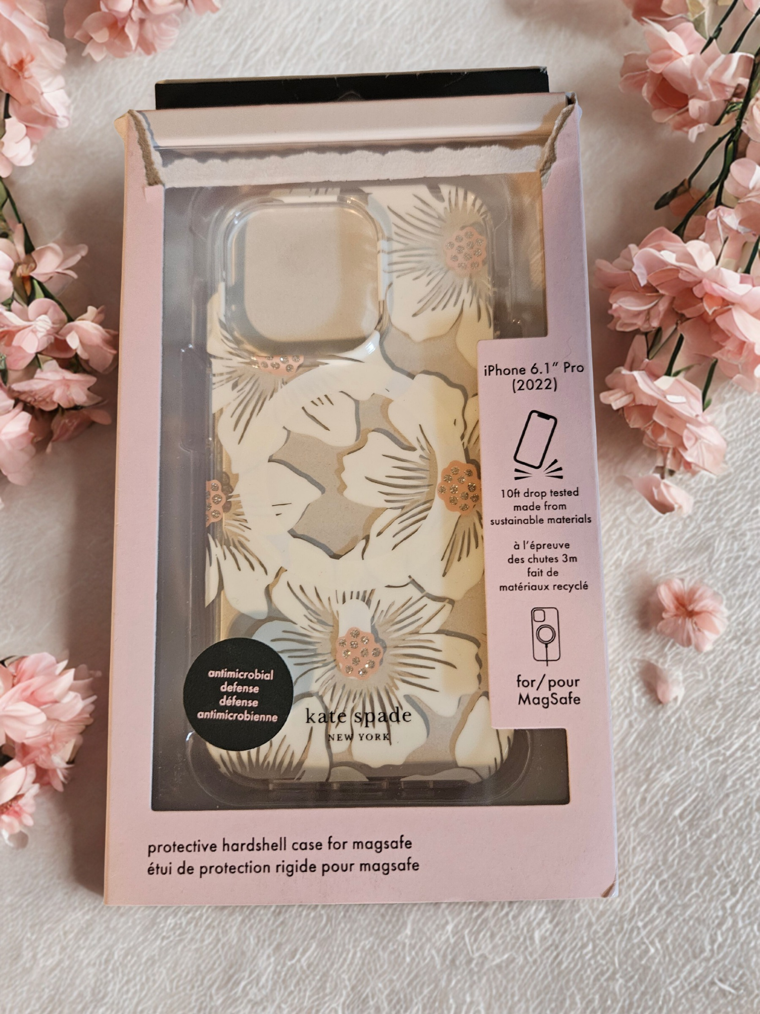 Kate Spade Hollyhawk Floral iPhone 15 Pro Max case with MagSafe - Box Open